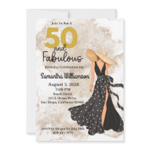 50 och fantastisk svart och guld födelsedagsfest