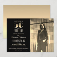 50 och fantastisk svart och guld Foto 50-årsdag