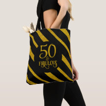 50 och fantastisk svart och guld handväska