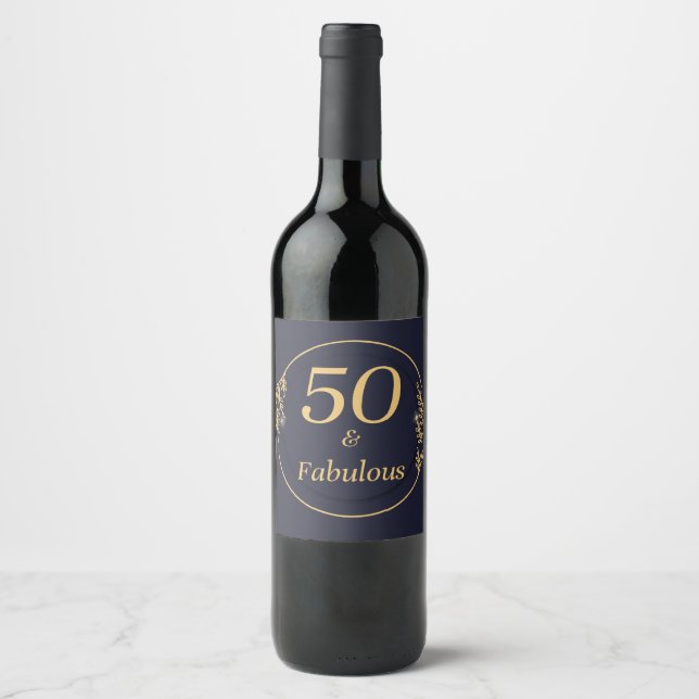 50 och fantastisk  vinflaska etikett (Framsida)