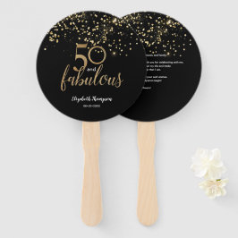 50 och fantastiska Birthday Black guld-konetti