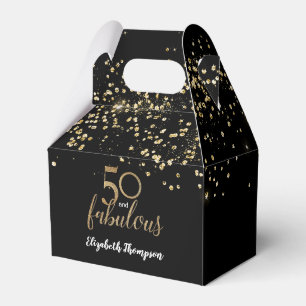 50 och fantastiska Black guld-konfetti 50:e födels Presentaskar