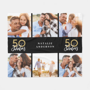 50 och fantastiska färgfoto på guld fleecefilt
