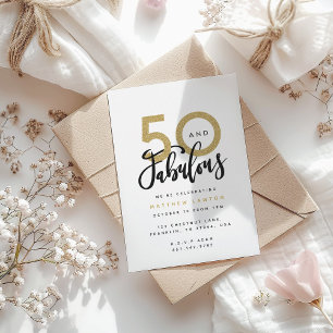50 och fantastiska födelsedagsfest inbjudan