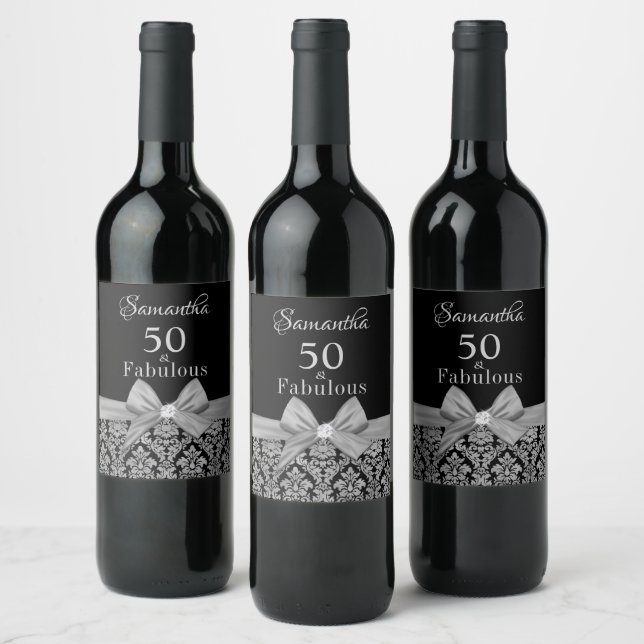 50 och fantastiska födelsedagsfester i vin namn vinflaska etikett (Flaskor)