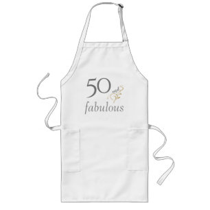 50 och fantastiska Grått & Guld 50:e födelsedagen Långt Förkläde