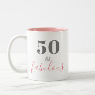 50 och fantastiska Mamma Rosa Grått Två-Tonad Mugg