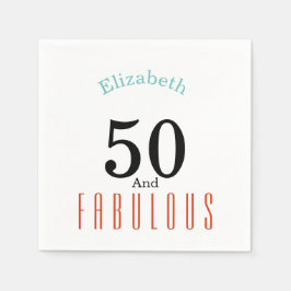 50 och fantastiska pappra servetter av födelsedags