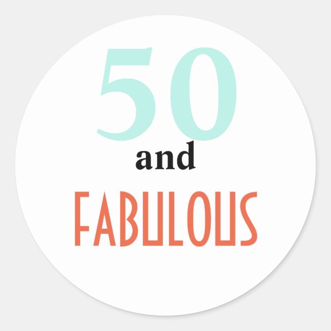 50 och fantastiska runt klistermärke (Framsida)