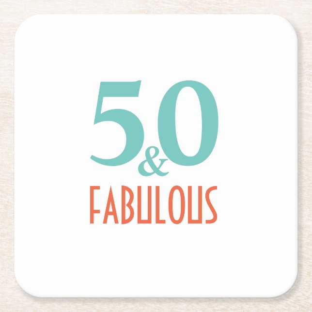 50 och fantastiska underlägg papper kvadrat (Framsidan)