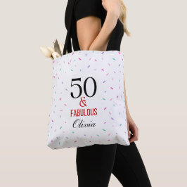 50 och färglös Födelsedagsfest Konfetti Tygkasse