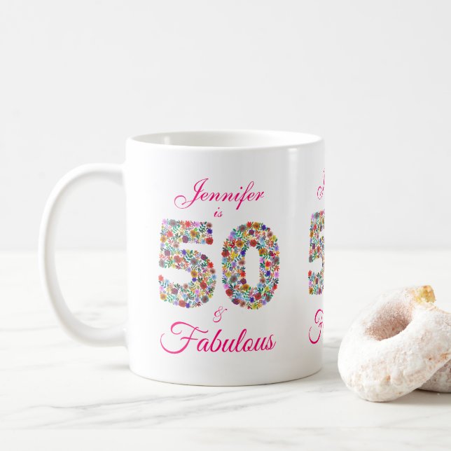 50 och fiende av kommande födelsedag i Mugg (Med munk)