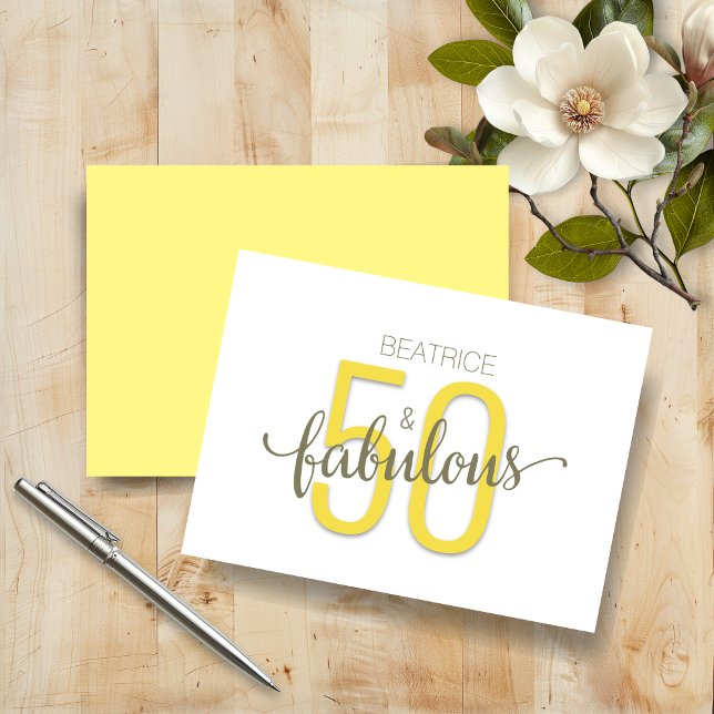 50 och födelsedag i Guld (50 and fabulous birthday card in gold and silver)