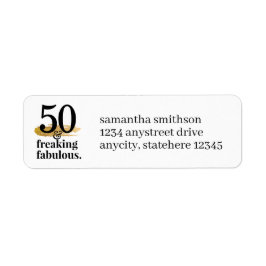 50 och Freaking Fabulous Funny Returadress Returadress Etikett
