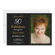 50 och Guld Black Blommigt Birthday