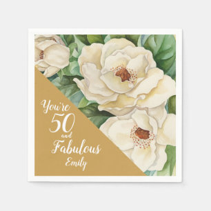 50 och Guld Magnolia-Blommigten Namn vid födelseda Pappersservett