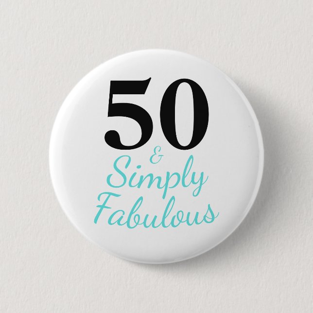50 och helt fantastisk födelsedag knapp (Framsida)