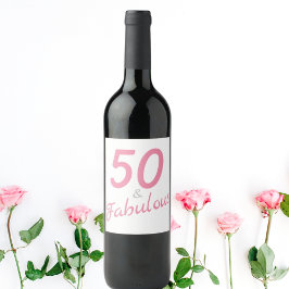 50 och märket Fabulous Birthday Vin Vinflaska Etikett