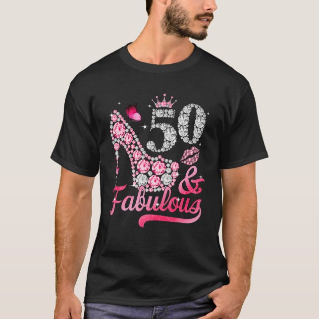 50 och mödosamma högljudda kvinnor 50:e födelsedag t shirt (Framsida)