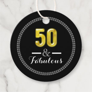 50 och ofantlig svart elegant i guld femtionde gåvor etiketter