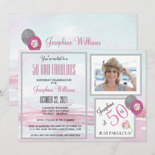 50 och Rosa för inbjudan till Fabulous Party