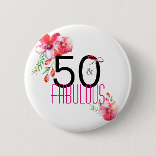 50 och sagolik födelsedagsfest för elegant 50th knapp