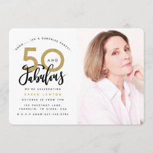 50 och sagolik inbjudan för överrrakningpartyfoto