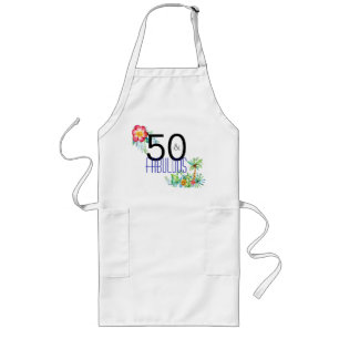 50 och sagolik tropisk 50th födelsedag långt förkläde