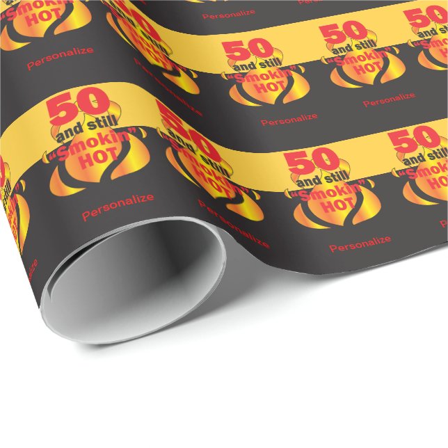 50 och stilla Smokin hoade | den 50th födelsedagen Presentpapper (Rullad Hörn)