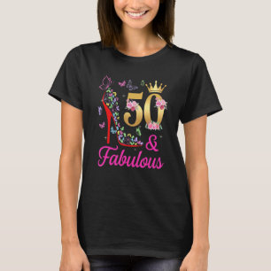 50 och uppbyggliga 50-åriga 50-dagars fjärilar H T Shirt