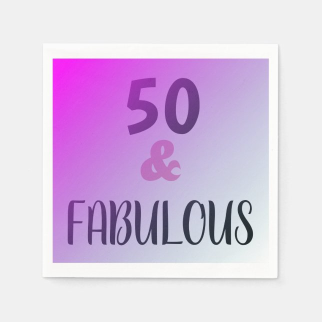 50 och uppmjukande Födelsedagsfest Pappersservett (Framsidan)