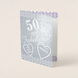 50 och uppmjukande Personlig vid Silver födelsedag Folierat Kort