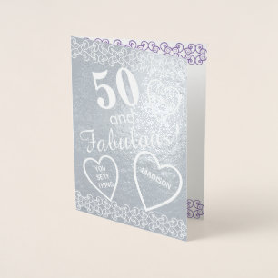 50 och uppmjukande Personlig vid Silver födelsedag Folierat Kort