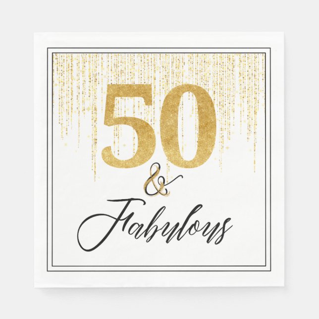 50 och väv med Guld Pappersservett (Framsidan)