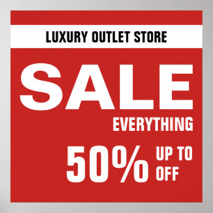 50 % OFF-försäljningsskylt - detaljhandel Poster