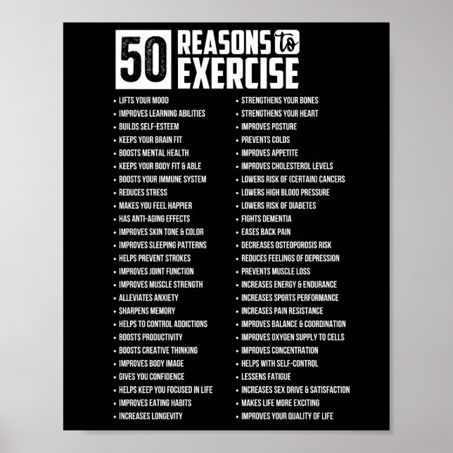 50 Orsaker till workout Poster (Framsidan)