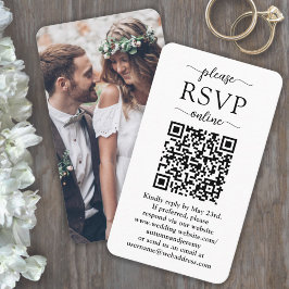 50-pack Online QR RSVP & Foto Bröllopsbilaga Visitkort