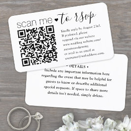 50-pack QR-kod RSVP & detaljerad bröllopsbilaga Visitkort