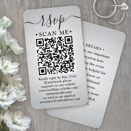 50-pack QR-kod RSVP falskt silverfoliekuvert Visitkort