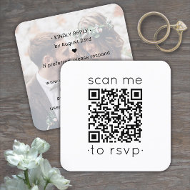 50-pack QR RSVP Bröllopswebbplats Foto Bilaga Fyrkantigt Visitkort