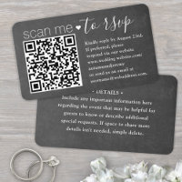 50-pack QR RSVP & Detaljer Kritskriftskort Inneslu