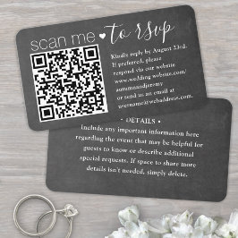 50-pack QR RSVP & Detaljer Kritskriftskort Inneslu Visitkort