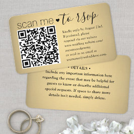 50-pack Scan Me QR RSVP Falskt guldfoliekuvert Visitkort
