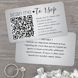 50-pack Scan Me QR RSVP Falskt Silverhölje Visitkort