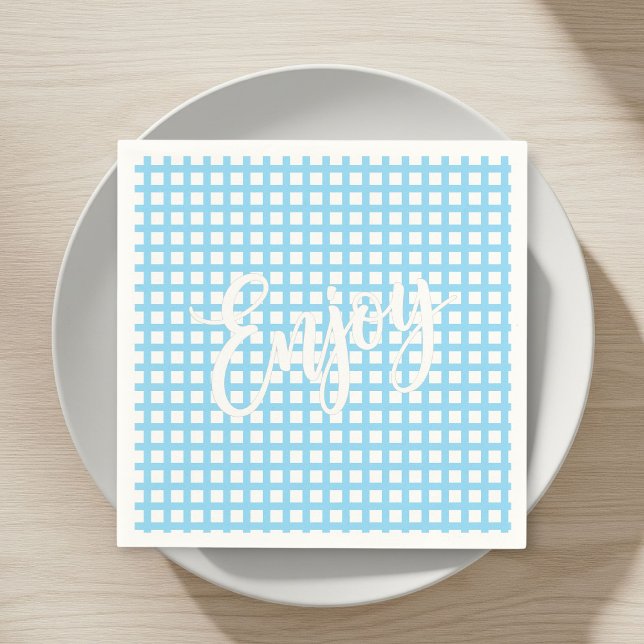 50 Paper Napkins – Nautical Blue & White Checkered Pappersservett (Skapare uppladdad)