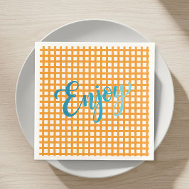 50 Paper Napkins - Nautical Checkered Pattern Pappersservett
