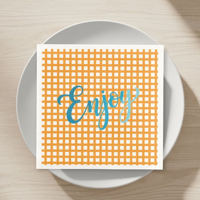 50 Paper Napkins - Nautical Checkered Pattern  Pappersservett (Skapare uppladdad)