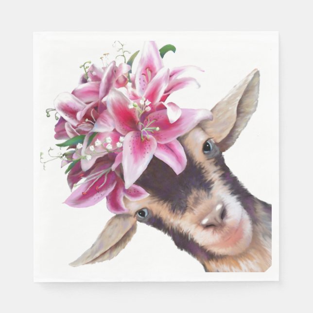 50 Pappra Napkins Lily the Goat Pappersservett (Framsidan)