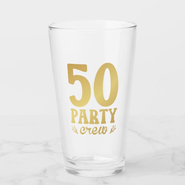50 Party-besättning 50:e födelsedagskonsumtion Glaskopp (Framsida)