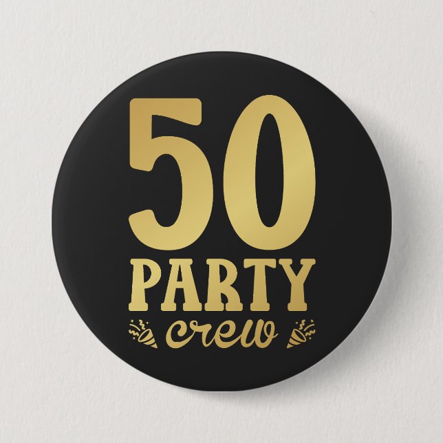 50 Party-besättning 50:e födelserundan Knapp (Framsida)